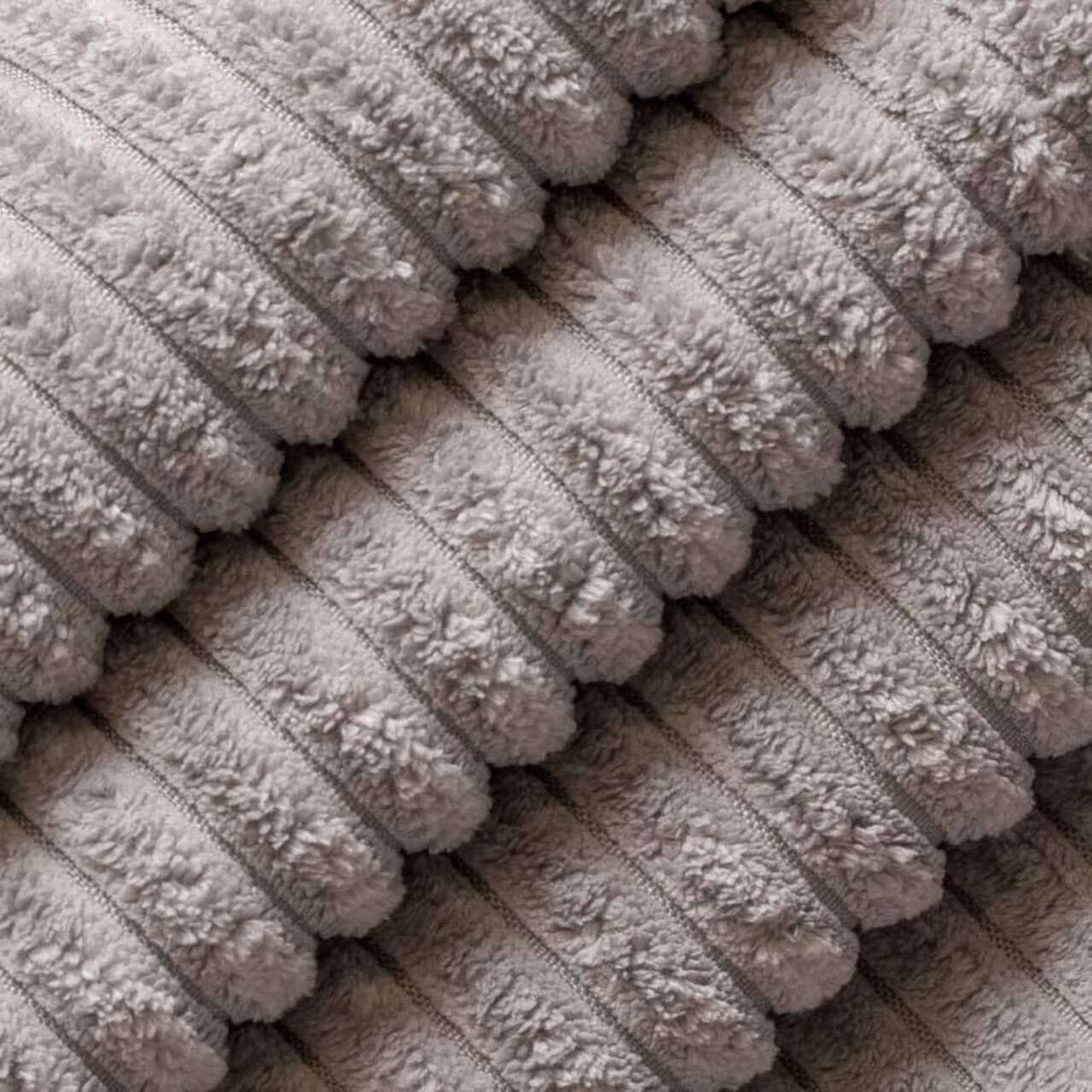 Grey Plain Small Scale Corduroy Chenille Upholstery Fabric by The Yard - SKU: Rosetta Fossil